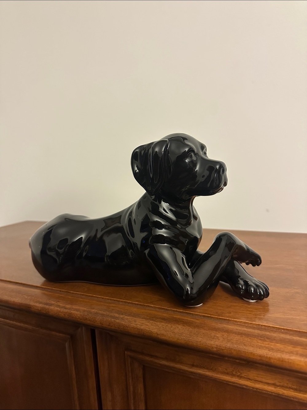 Black Labrador Ceramic Statue